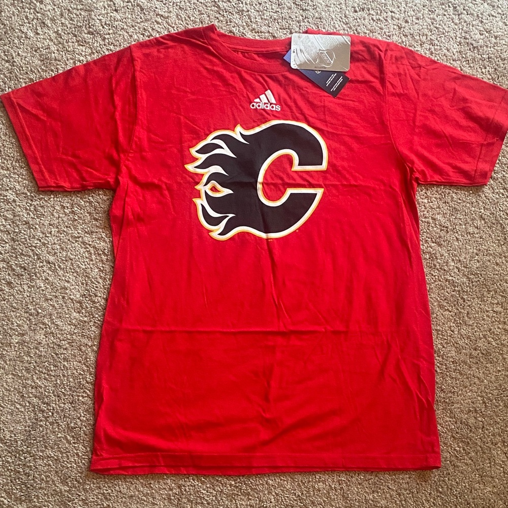 Adidas Red Calgary Flames Tee